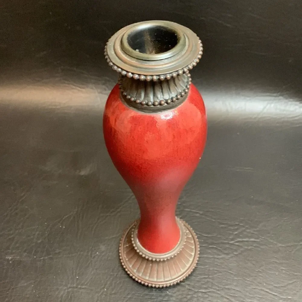 PartyLite Moroccan Spice Taper Holder 9 Inches Tall Heavy Oriental Decoration - Picture 2 of 7